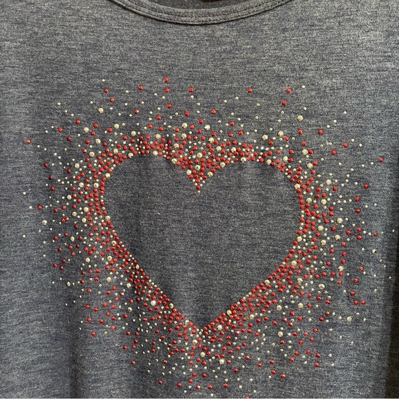 SJS Blue Red Graphic Small Tee Relaxed Fit Summer Patriotic Festival - Picture 2 of 4